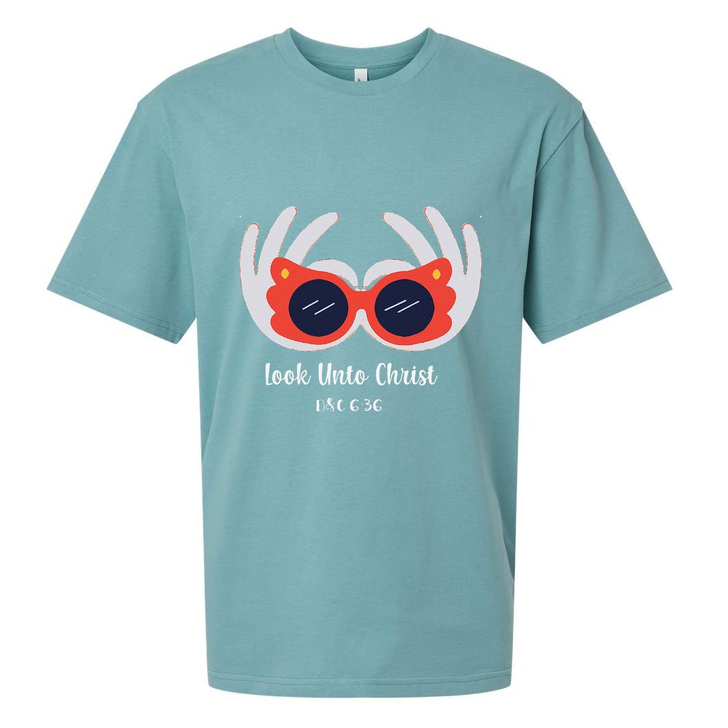 Look Unto Christ Gospel Theme 2025 Yw Ym D&C 636 Sueded Cloud Jersey T-Shirt