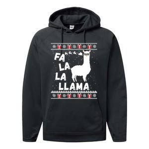 Llama Ugly Christmas Gift Performance Fleece Hoodie