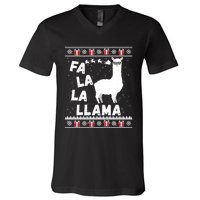 Llama Ugly Christmas Gift V-Neck T-Shirt