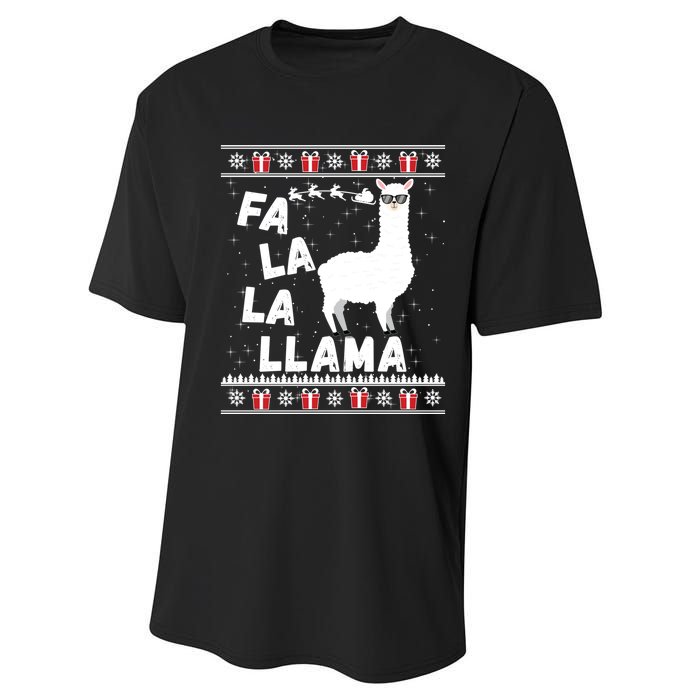 Llama Ugly Christmas Gift Performance Sprint T-Shirt