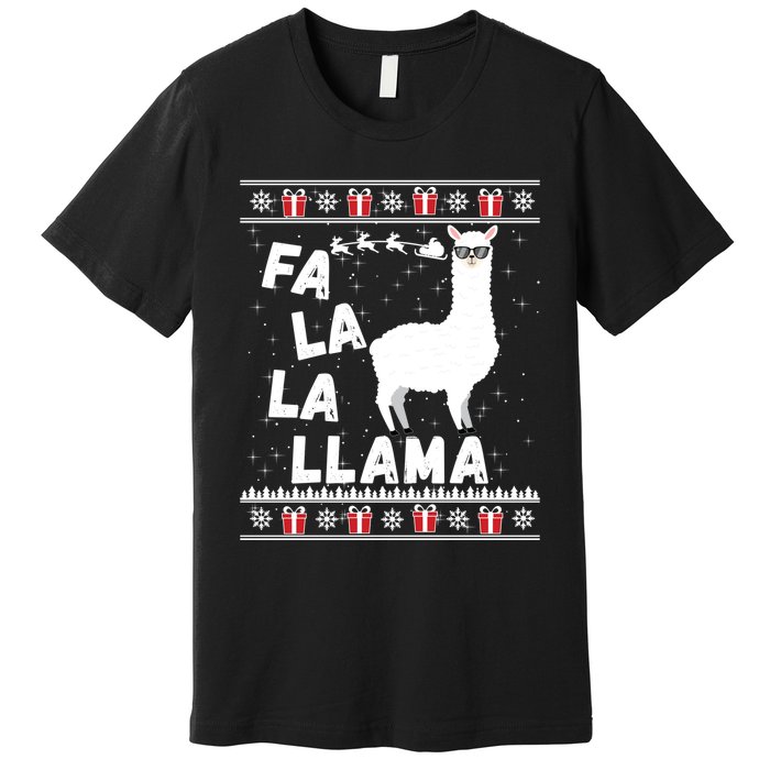 Llama Ugly Christmas Gift Premium T-Shirt