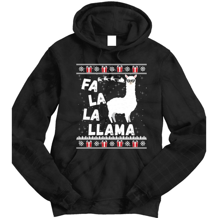 Llama Ugly Christmas Gift Tie Dye Hoodie