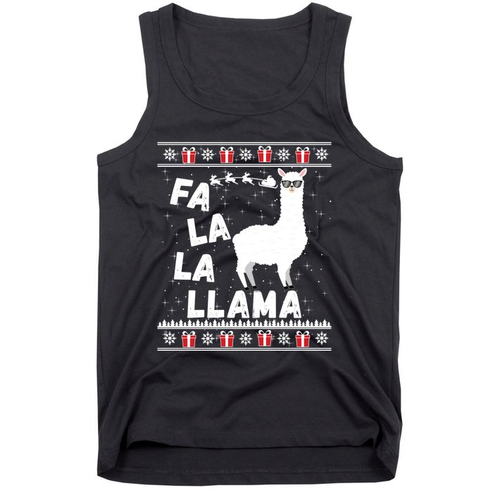 Llama Ugly Christmas Gift Tank Top