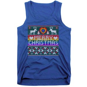 Lgbt Ugly Christmas Gift Lesbian Flag Heart Cute Gift Tank Top