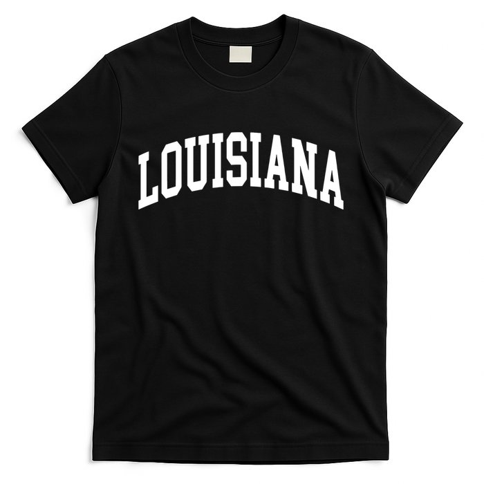 Louisiana Us College Font Proud American Usa States T-Shirt