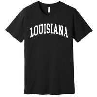 Louisiana Us College Font Proud American Usa States Premium T-Shirt