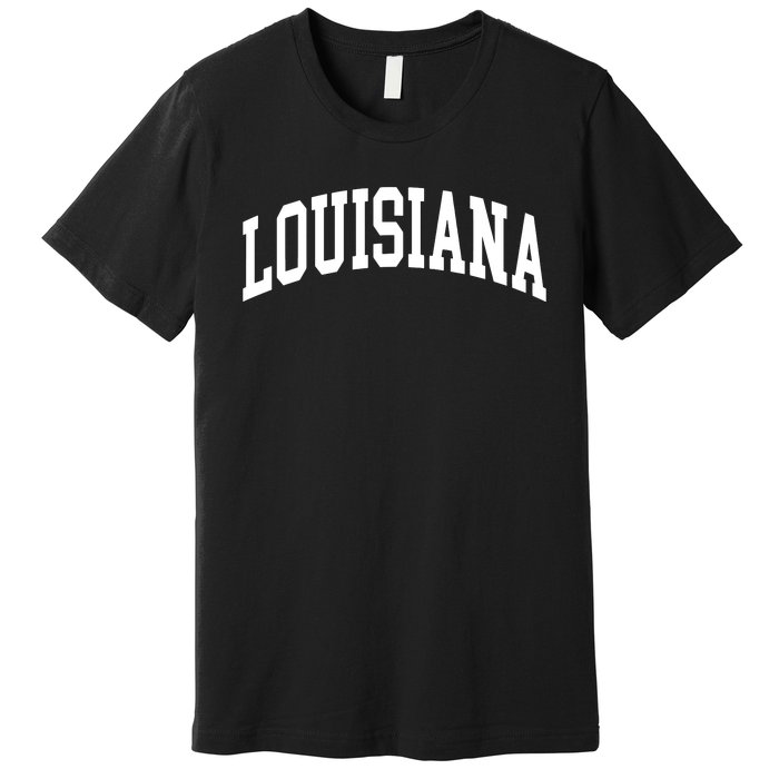 Louisiana Us College Font Proud American Usa States Premium T-Shirt