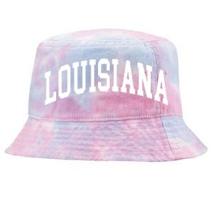 Louisiana Us College Font Proud American Usa States Tie-Dyed Bucket Hat