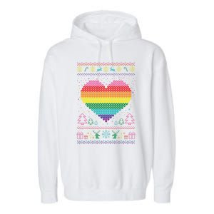 Lgbt Ugly Christmas Sweater Christmas Gift Garment-Dyed Fleece Hoodie