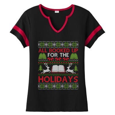 Librarian Ugly Christmas Great Gift Book Lover Ugly Xmas Sweater Funny Gift Ladies Halftime Notch Neck Tee