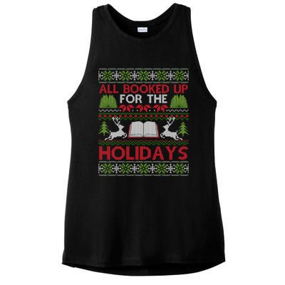 Librarian Ugly Christmas Great Gift Book Lover Ugly Xmas Sweater Funny Gift Ladies PosiCharge Tri-Blend Wicking Tank