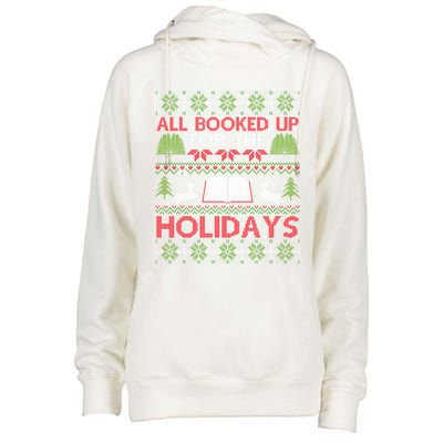 Librarian Ugly Christmas Great Gift Book Lover Ugly Xmas Sweater Funny Gift Womens Funnel Neck Pullover Hood