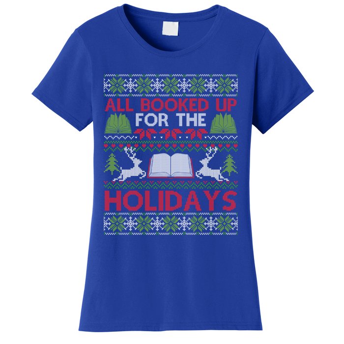 Librarian Ugly Christmas Great Gift Book Lover Ugly Xmas Sweater Funny Gift Women's T-Shirt