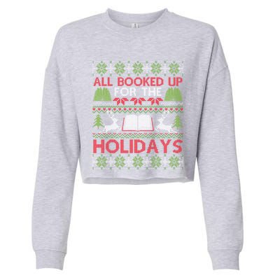 Librarian Ugly Christmas Great Gift Book Lover Ugly Xmas Sweater Funny Gift Cropped Pullover Crew