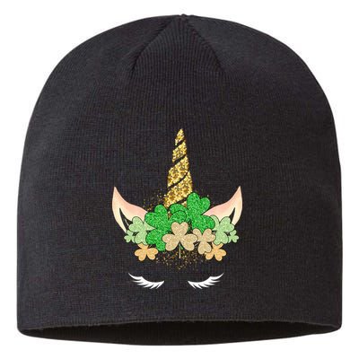 Lucky Unicorn Cute St Patrick's Day Sustainable Beanie