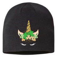 Lucky Unicorn Cute St Patrick's Day Sustainable Beanie