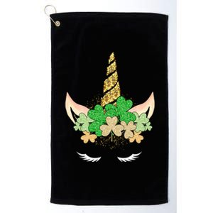 Lucky Unicorn Cute St Patrick's Day Platinum Collection Golf Towel