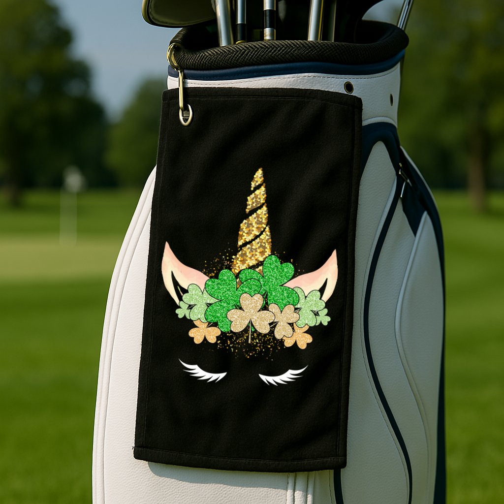 Lucky Unicorn Cute St Patrick's Day Golf Towel