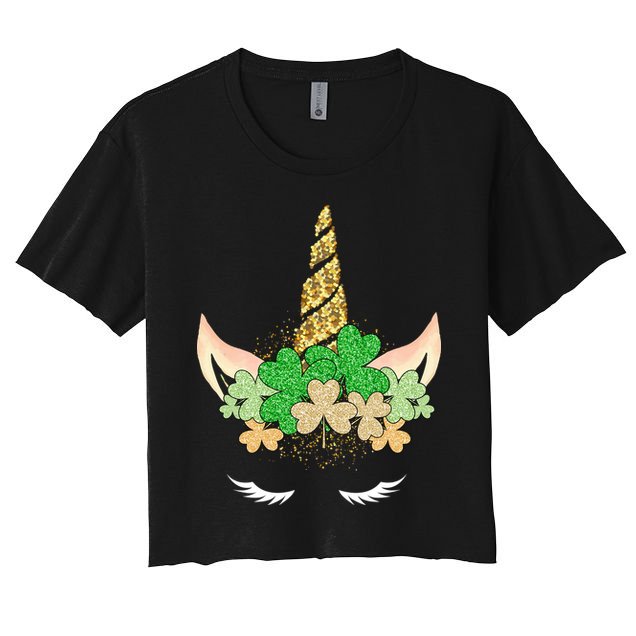 Lucky Unicorn Cute St Patrick's Day Crop Top