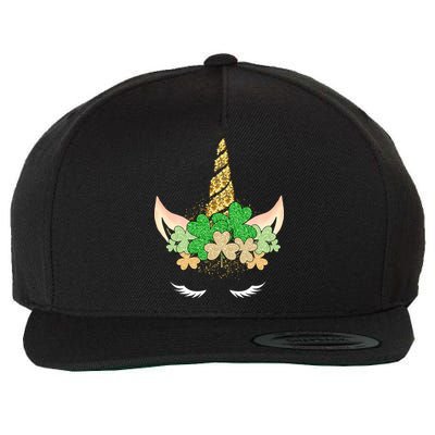 Lucky Unicorn Cute St Patrick's Day Wool Snapback Cap