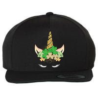 Lucky Unicorn Cute St Patrick's Day Wool Snapback Cap
