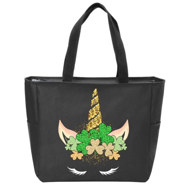 Lucky Unicorn Cute St Patrick's Day Zip Tote Bag