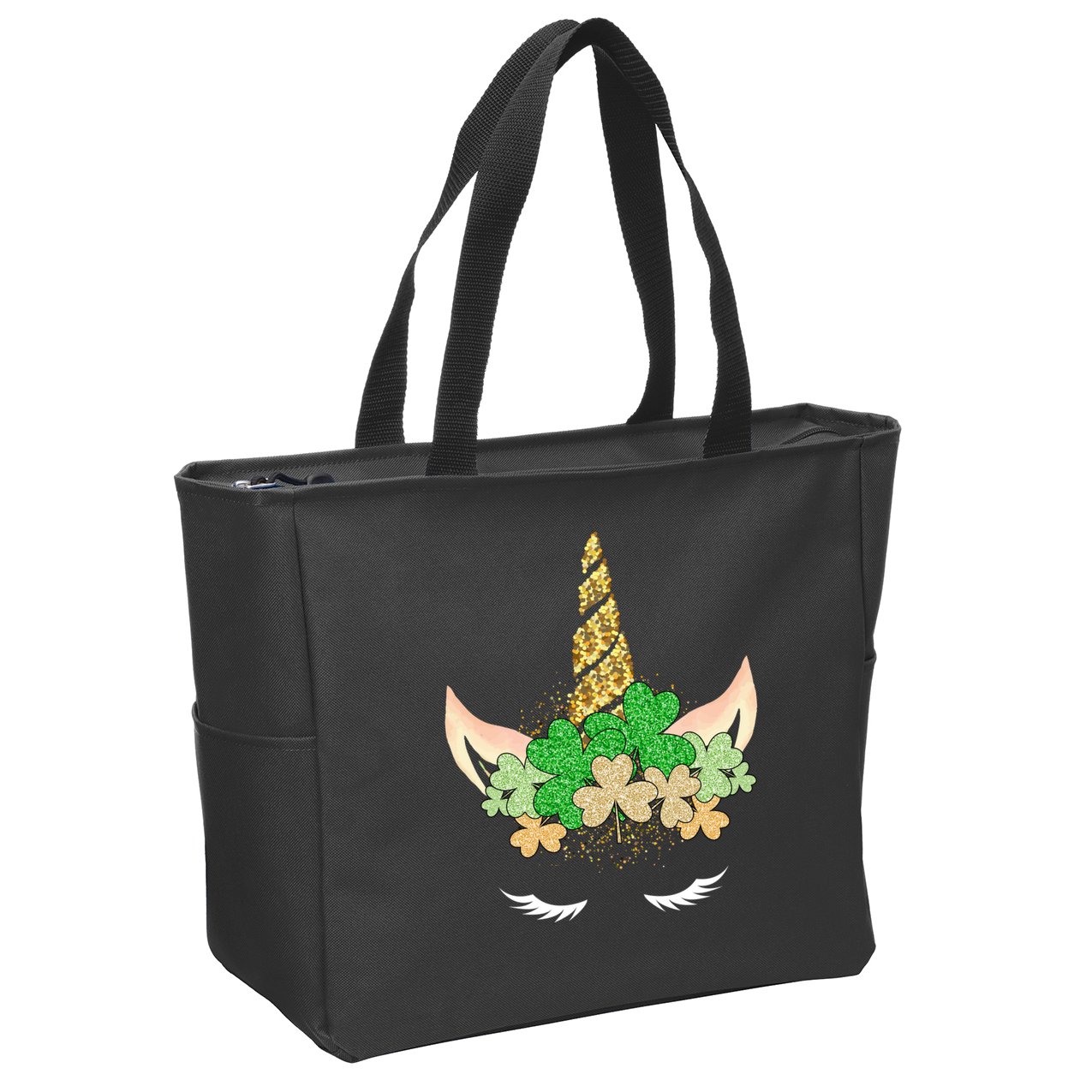 Lucky Unicorn Cute St Patrick's Day Zip Tote Bag