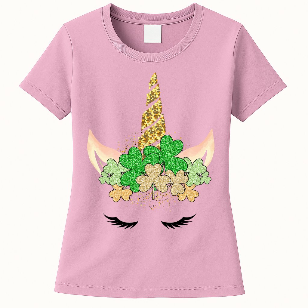 Lucky Unicorn Cute St Patrick's Day Womens T-Shirt