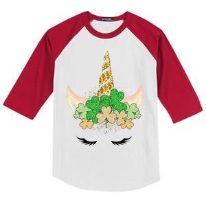 Lucky Unicorn Cute St Patrick's Day Kids Colorblock Raglan Jersey