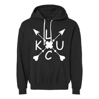 Luck Cross Arrows St Patrick's Day Garment-Dyed Fleece Hoodie