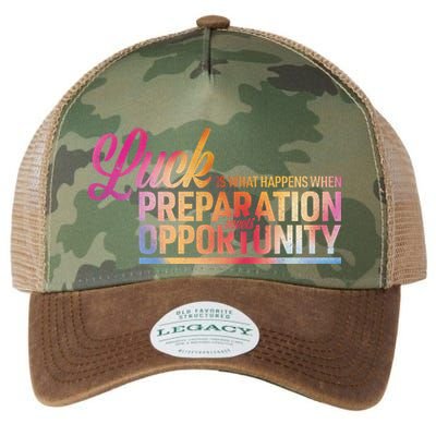 Luck Definition Preparation Meets Opportunity Legacy Tie Dye Trucker Hat