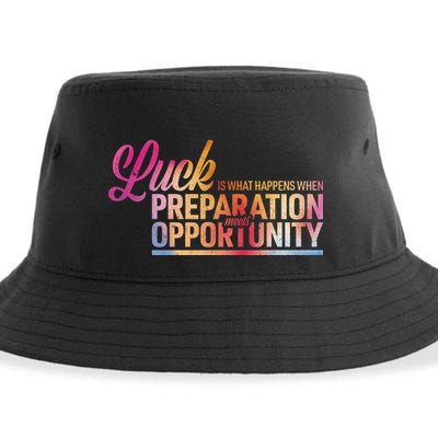 Luck Definition Preparation Meets Opportunity Sustainable Bucket Hat