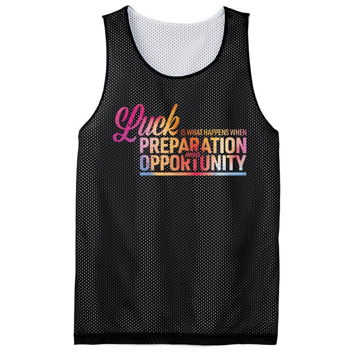 Luck Definition Preparation Meets Opportunity Mesh Reversible Basketball Jersey Tank