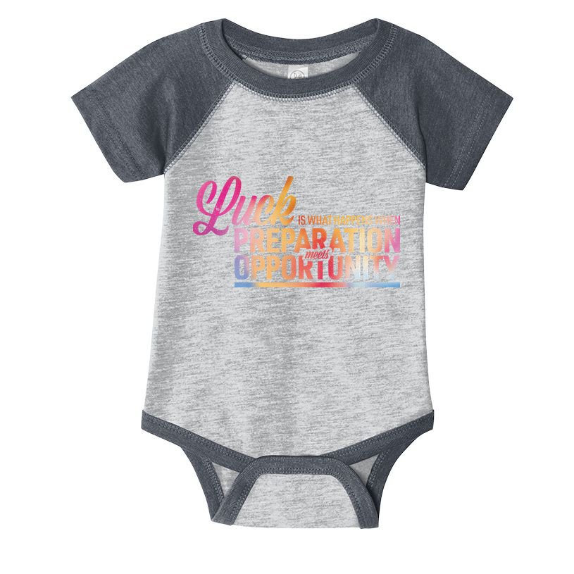 Luck Definition Preparation Meets Opportunity Infant Baby Jersey Bodysuit