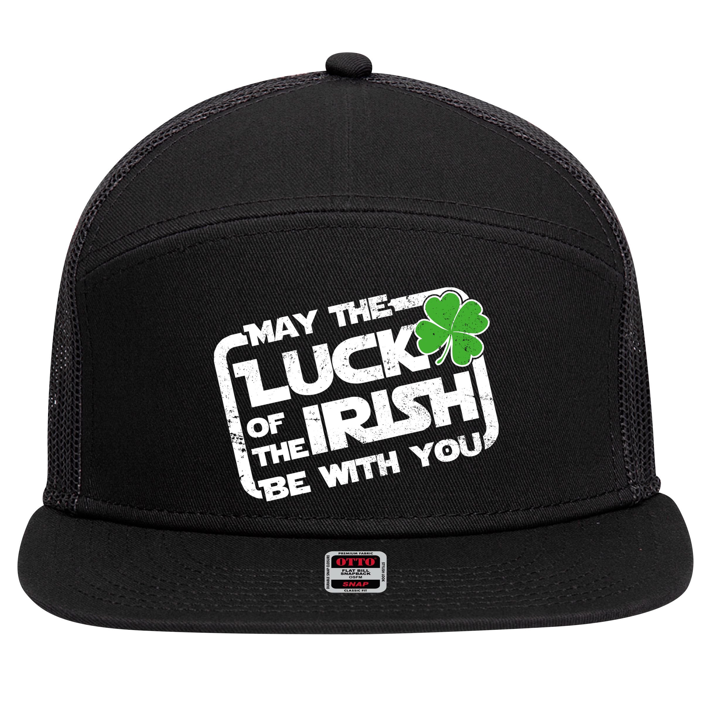 Luck Of The Irish Funny St. Patrick's Day 7 Panel Mesh Trucker Snapback Hat