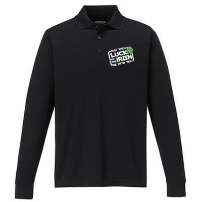 Luck Of The Irish Funny St. Patrick's Day Performance Long Sleeve Polo