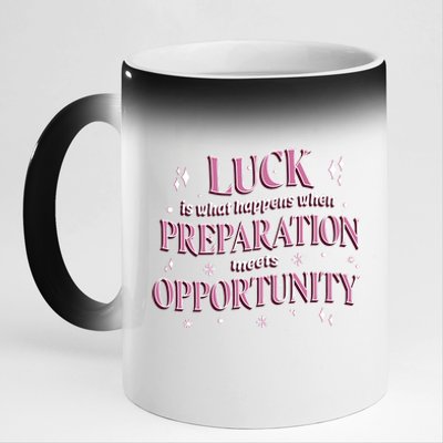 Luck Preparation Opportunity 11oz Black Color Changing Mug