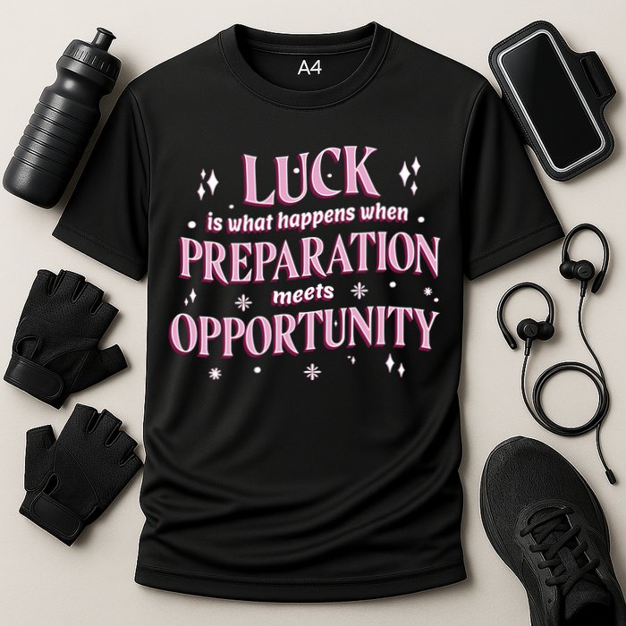 Luck Preparation Opportunity Cooling Performance Crew T-Shirt