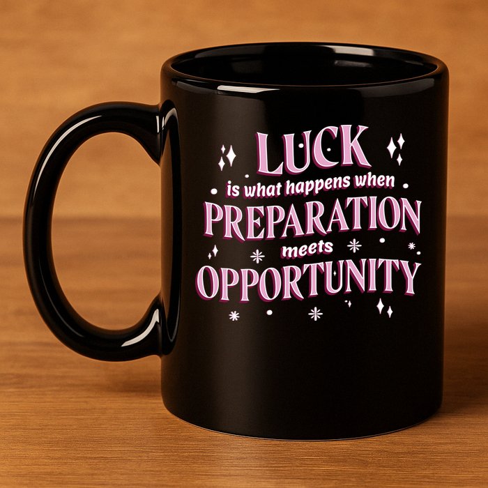 Luck Preparation Opportunity 11oz C Handle Ceramic Mug