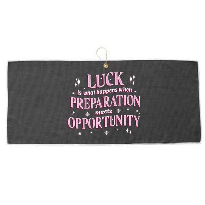 Luck Preparation Opportunity Large Microfiber Waffle Golf Towel