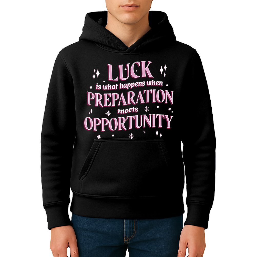 Luck Preparation Opportunity Kids Hoodie