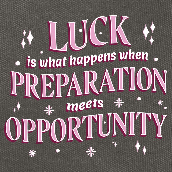 Luck Preparation Opportunity Cotton Canvas Backpack