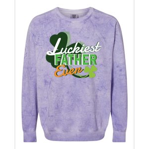 Luckiest Father Ever Colorblast Crewneck Sweatshirt