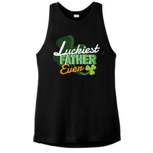 Luckiest Father Ever Ladies PosiCharge Tri-Blend Wicking Tank