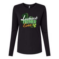 Luckiest Father Ever Womens Cotton Relaxed Long Sleeve T-Shirt