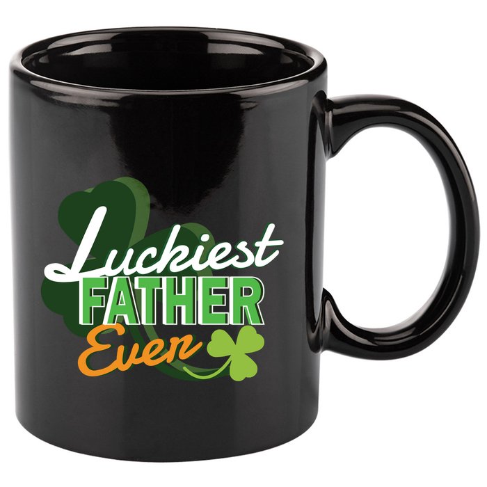 Luckiest Father Ever 11oz C Handle Ceramic Mug