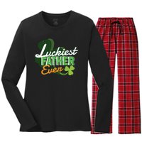 Luckiest Father Ever Women's Long Sleeve Flannel Pajama Set 