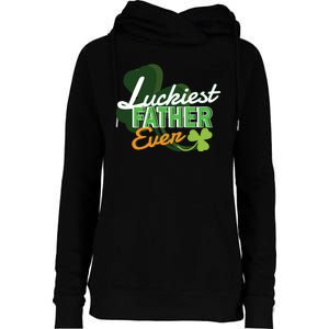 Luckiest Father Ever Womens Funnel Neck Pullover Hood