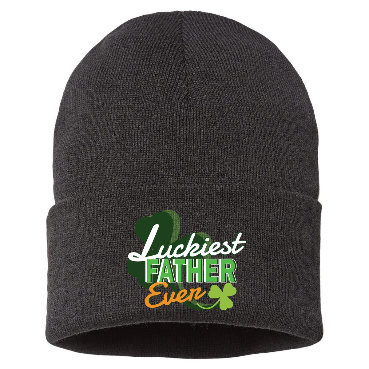 Luckiest Father Ever Sustainable Knit Beanie