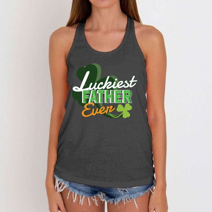 Luckiest Father Ever Women's Knotted Racerback Tank